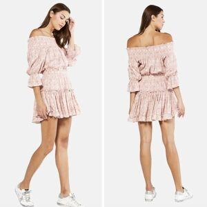 Misa LA Darla washed tile smocked mini dress size XS